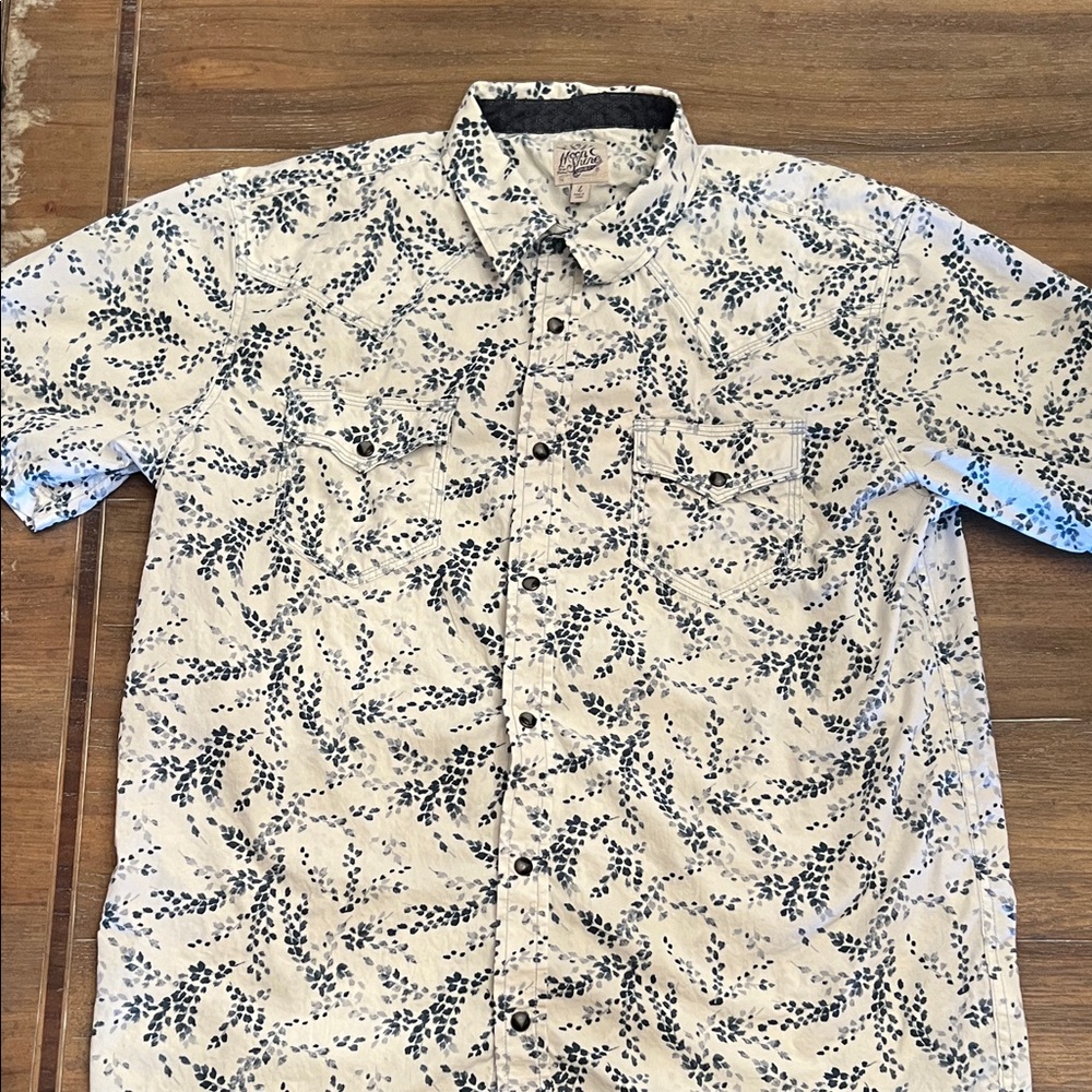 MOON SHINE Spirit by Brad Paisley WESTERN Men's Short Sleeve Snap Up Shirt. Sz L